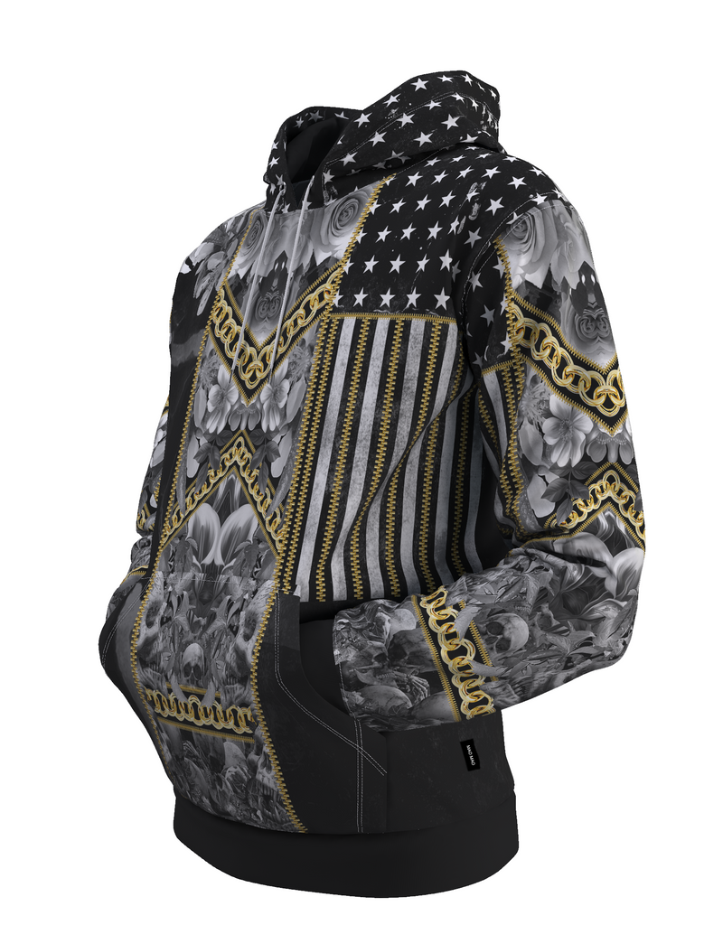 FLOWER AND SKULLS HOODIE