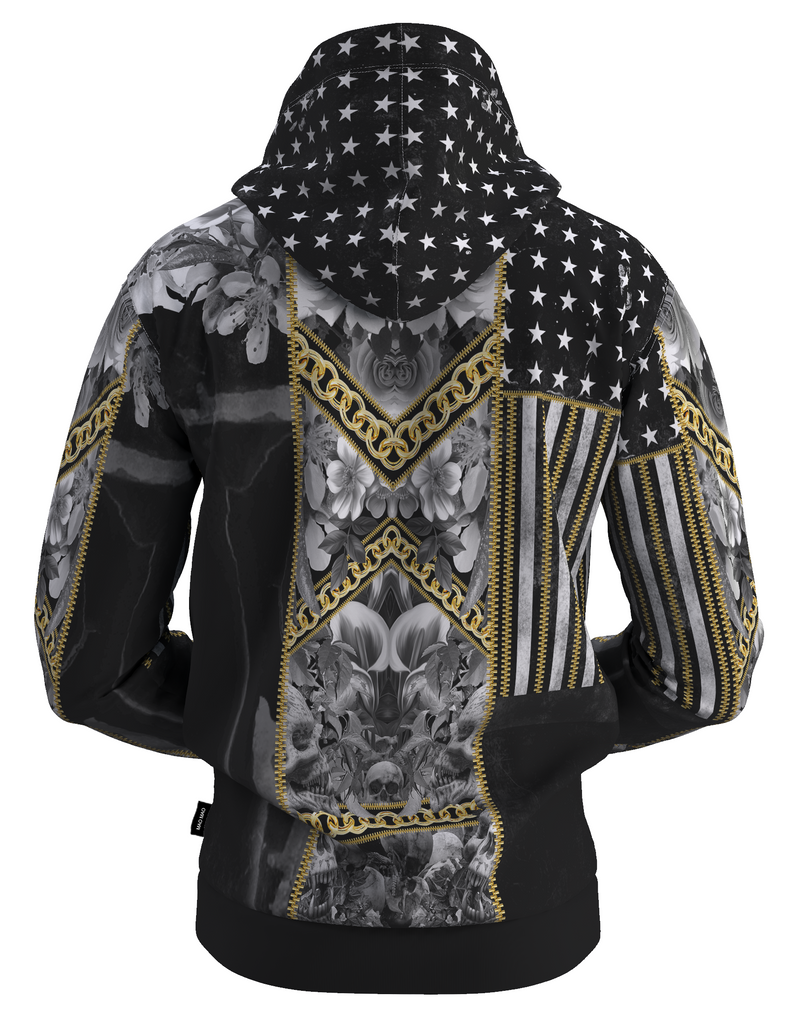 FLOWER AND SKULLS HOODIE